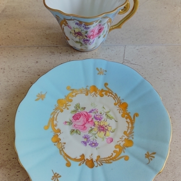 Vintage Hand Painted French Porcelain Teacup - Picture 3 of 5